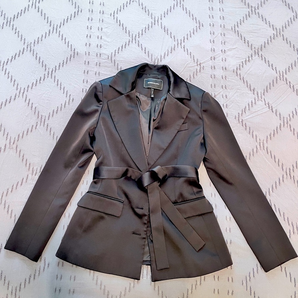 BCBGMaxAzria Blazer, with belt, black, size xxs